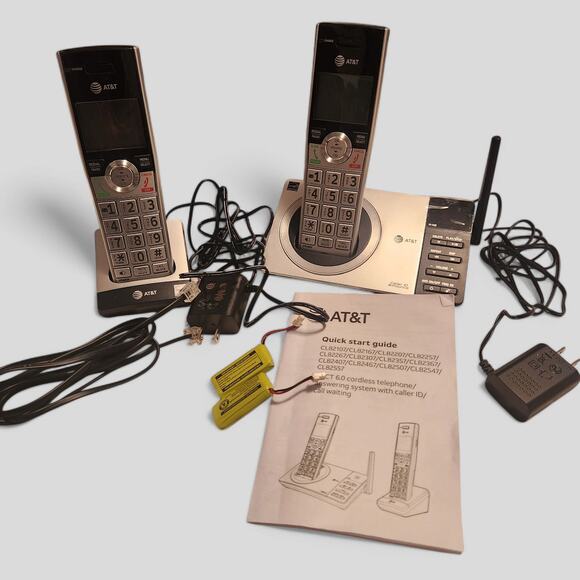 AT&T DECT 6.0 Cordless Telephone Answering System, Call Waiting, more 2 phones - Picture 1 of 9